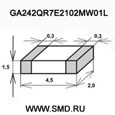 Размеры GA242QR7E2102MW01L