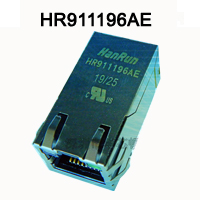 HR911196AE розетка RJ-45 с трансформатором 1Gbit PoE + 2xLED