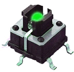 Тактовая кнопка с  зеленым LED светодиодом TD02-2S