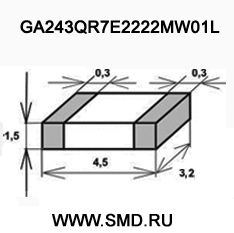 Размеры GA243QR7E2222MW01L