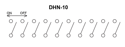 Схема DIP 10 переключателя