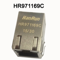 HR971169C розетка RJ-45 с трансформатором 100 Mbit + 2xLED
