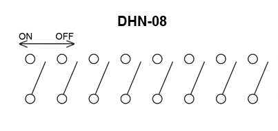 Схема DIP 8 переключателя